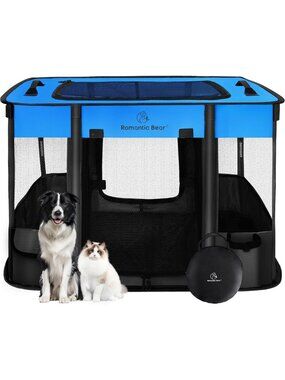 Foldable Dog Playpen for Puppies & Cats, Spacious 40"x32"x24", Portable Pet